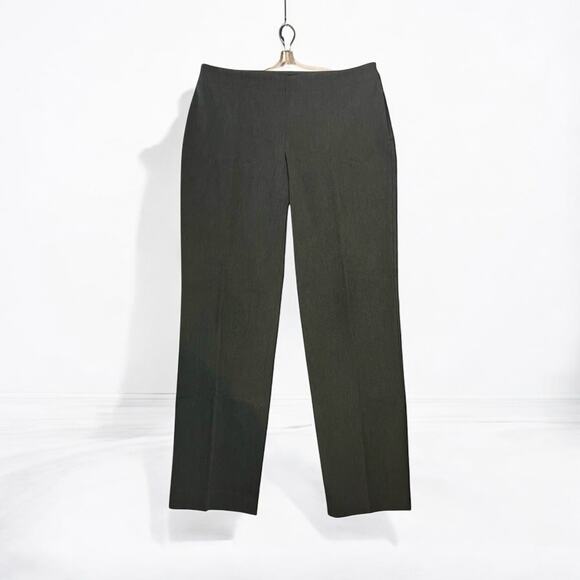 Talbots Women's Dark Gray Heritage Straight Leg Side Zip Flat Waist Pants SZ 12 - Picture 1 of 8